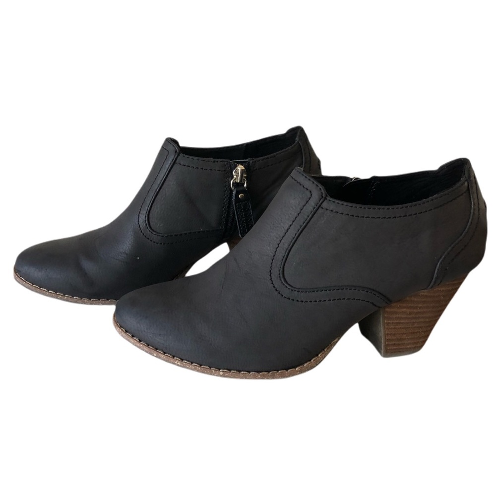 Dr. Scholl’s Codi Black Faux Leather Stacked Heel Ankle Boots Women’s - Size 9.5